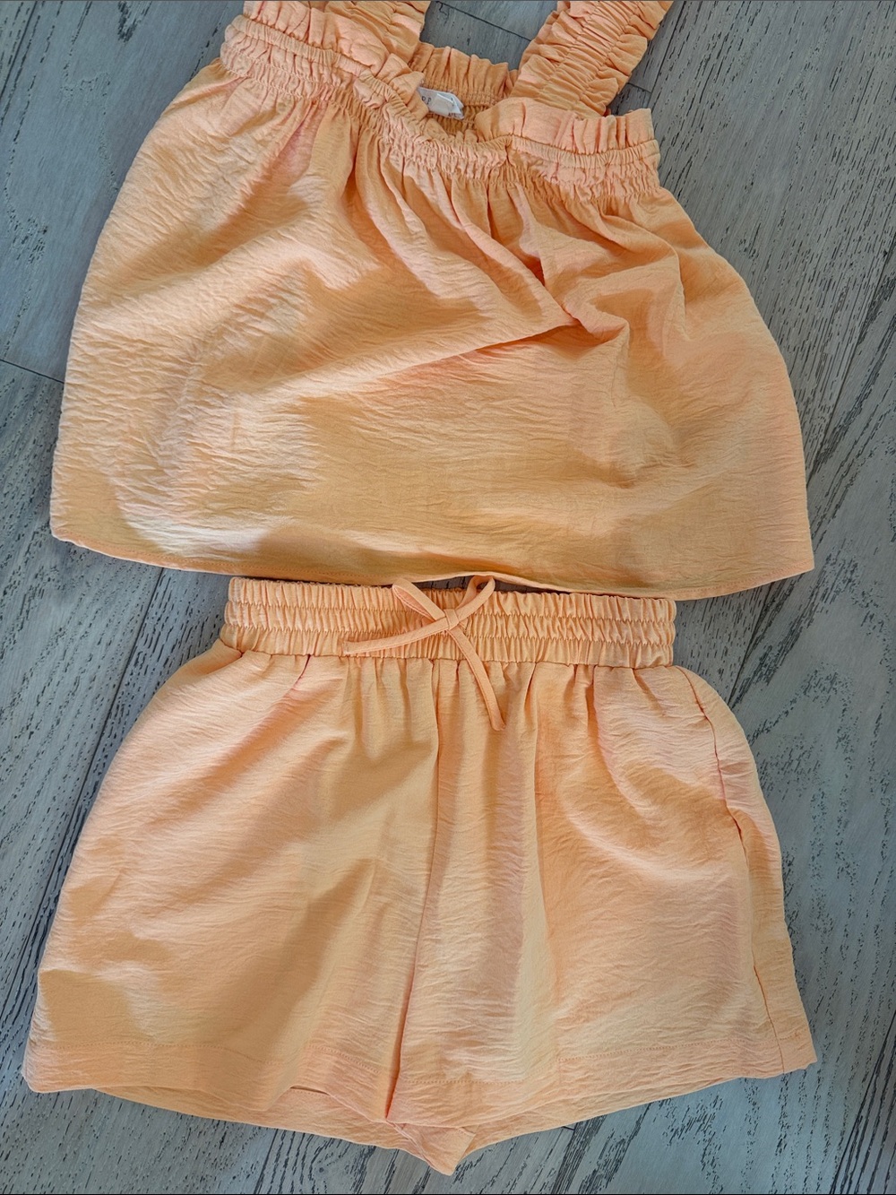 Copper Key Bright Orange Ruffle Tank & Shorts Set - Picture 3 of 3